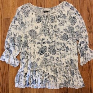 Max Jeans Peasant blouse Ruffle Top M